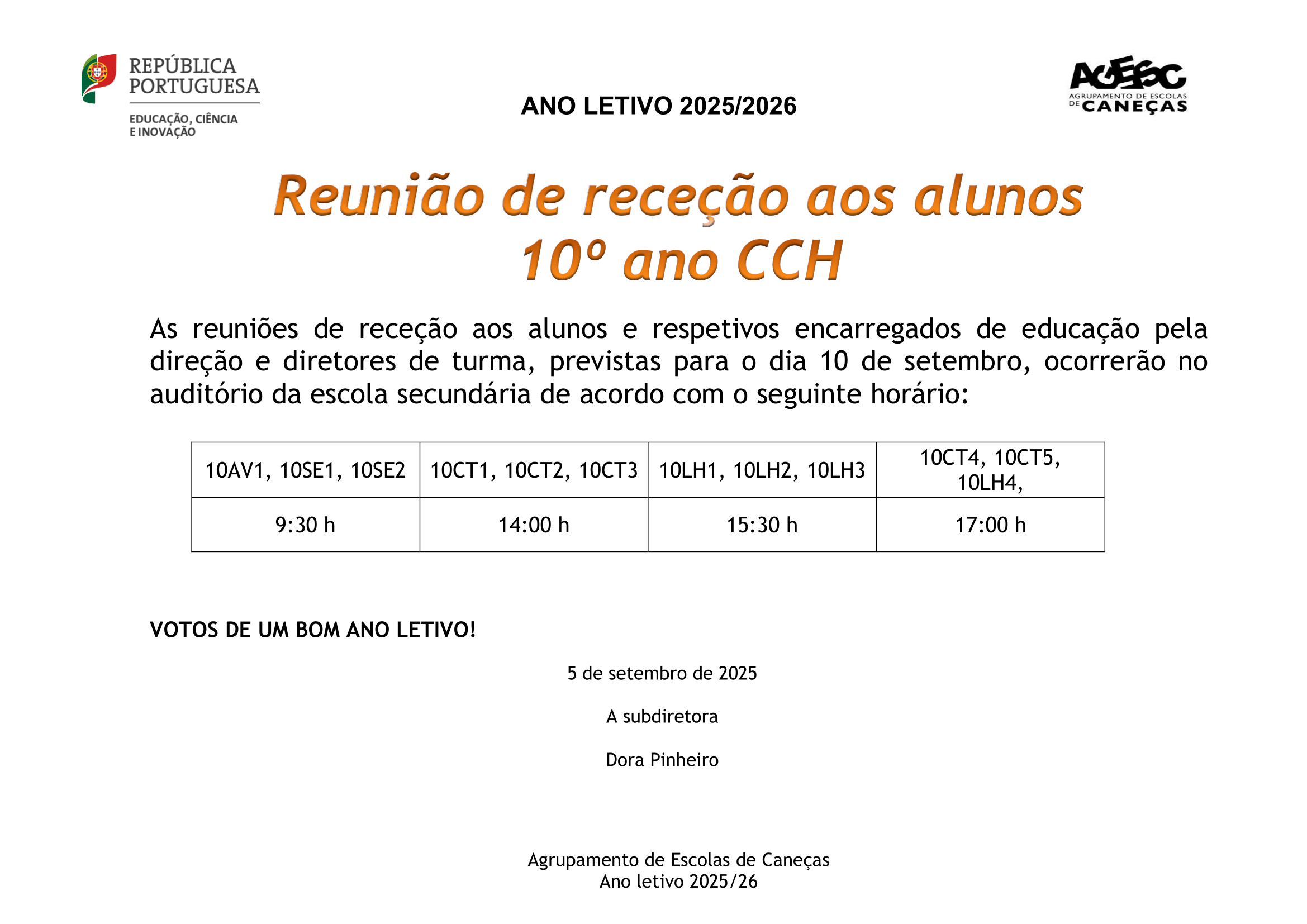 Rececao CCH 10ano 25 26 1