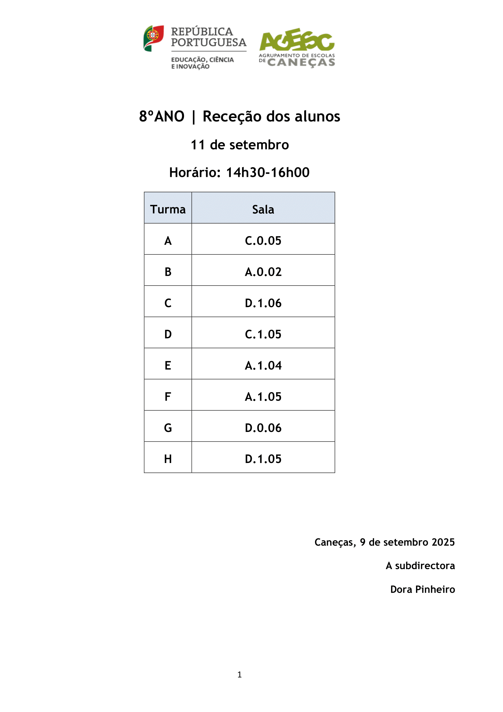 Rececao alunos 8 ano 1